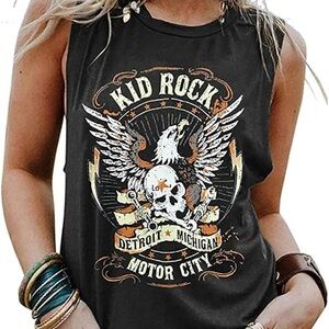 Kid Rock Detroit Michigan motor city rock concert band summer tank size small